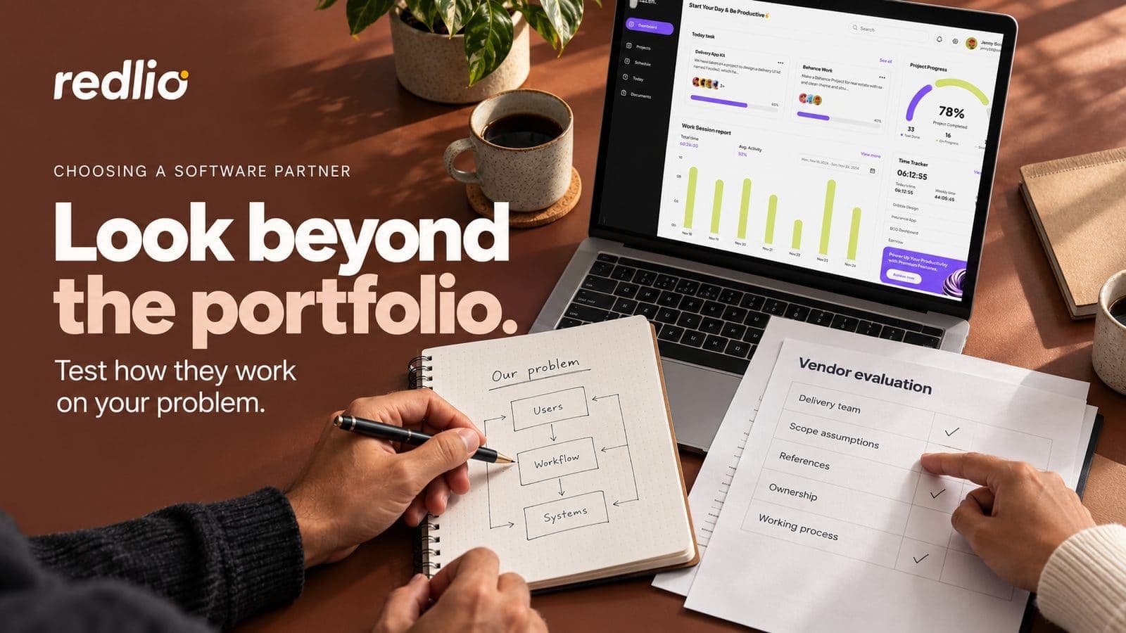 Evaluating a software partner through a requirements discussion and vendor review