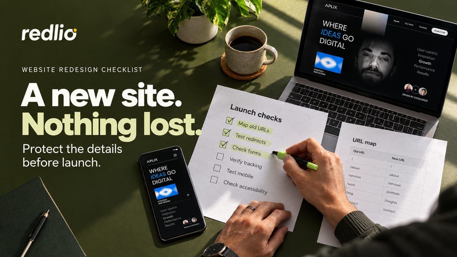 Checking website redirects, forms, tracking, mobile layouts and accessibility before launch
