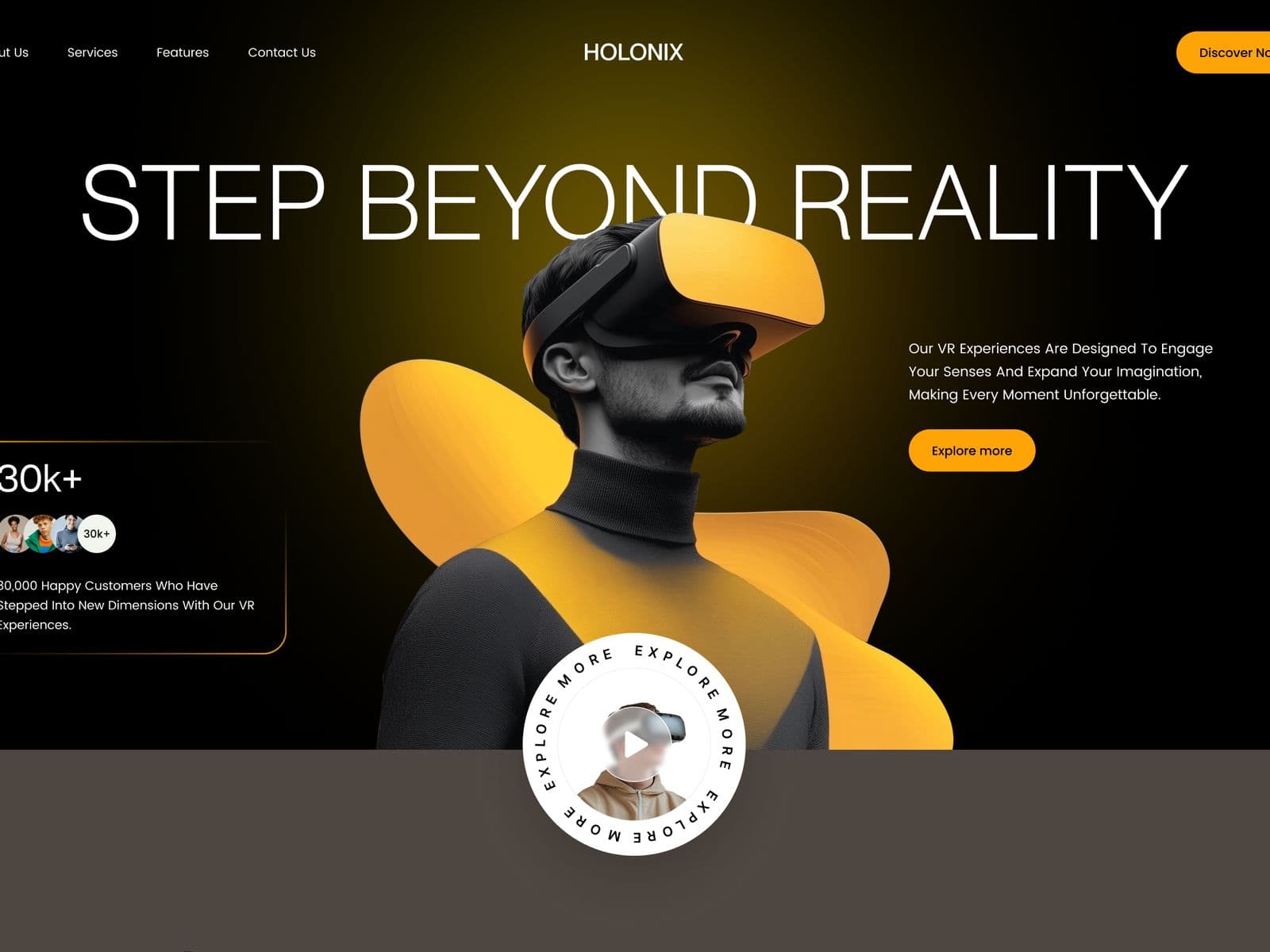A virtual reality product website designed by Redlio Labs